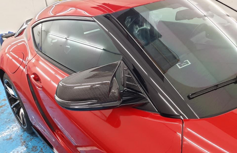 Rexpeed A90 / A91 MKV Supra Carbon Fiber Mirror Caps Full Replacements M Style